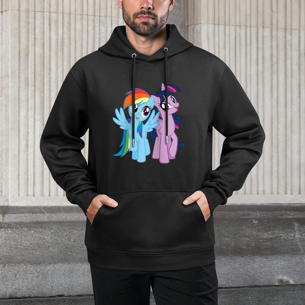 My Little Pony Rainbow Dash And Twilight Sparkle Raglan Baseball Durable Construction Hoodie