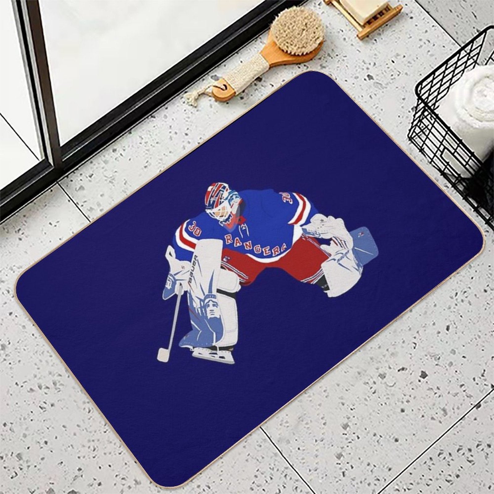 Henrik Lundqvist Digital Drawing Design  Eco-Friendly Bath Mat
