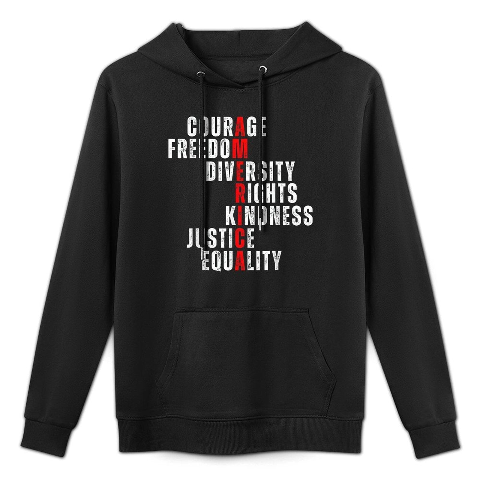 America Values Courage Freedom Equality Rights 4th Of July All-Day Comfort Hoodie