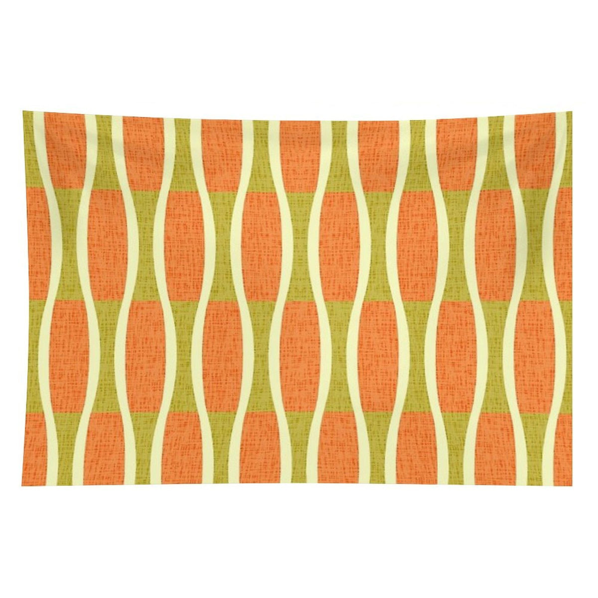 Retro Tiki Pin Stripes 336 Orange Gold And Beige Tapestry