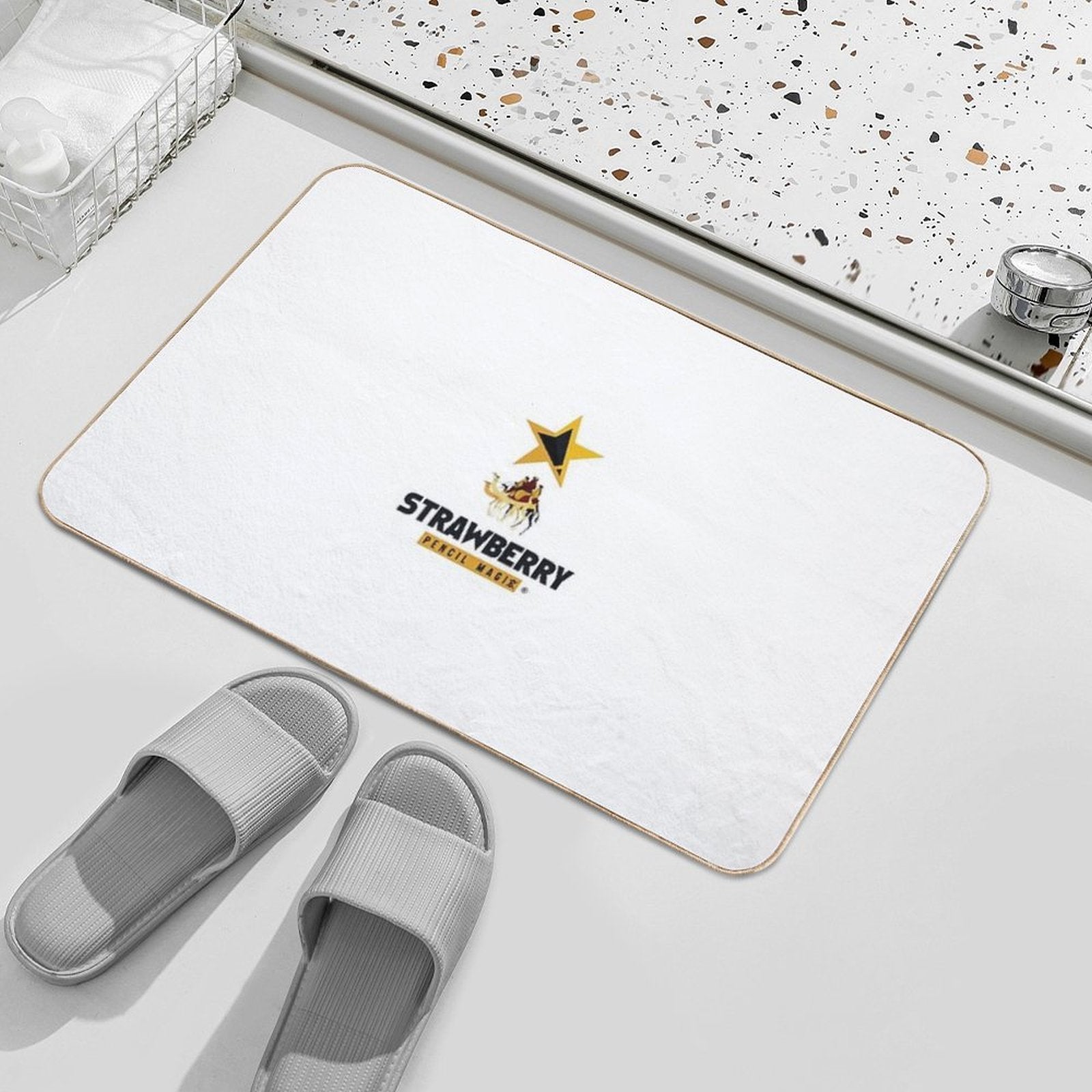 Strawberry Pencil Magic  Odorless Bath Mat