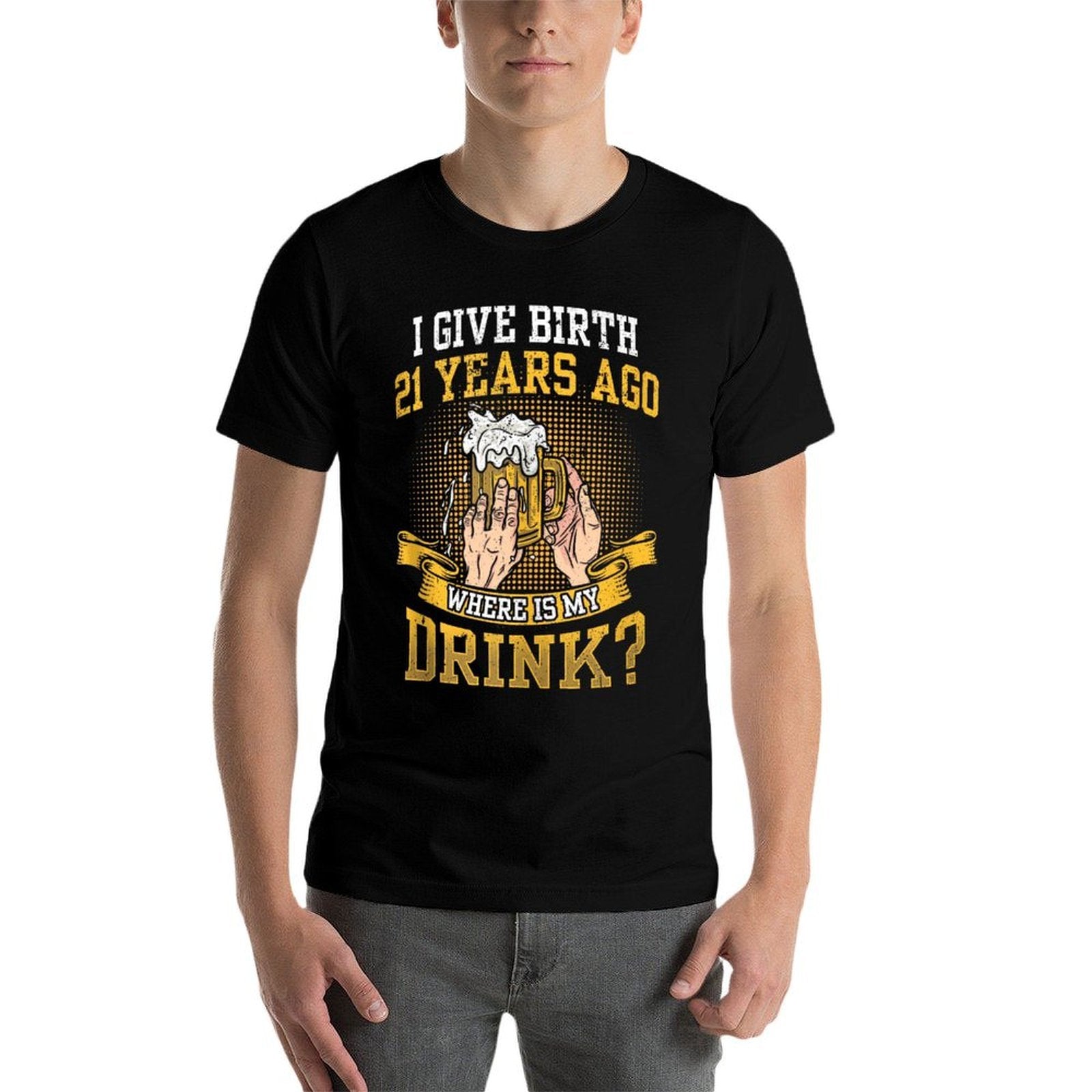I Gave Birth 21 Years Ago Celebrate Party 21St Birthday  Slim-fit Cut T-Shirt