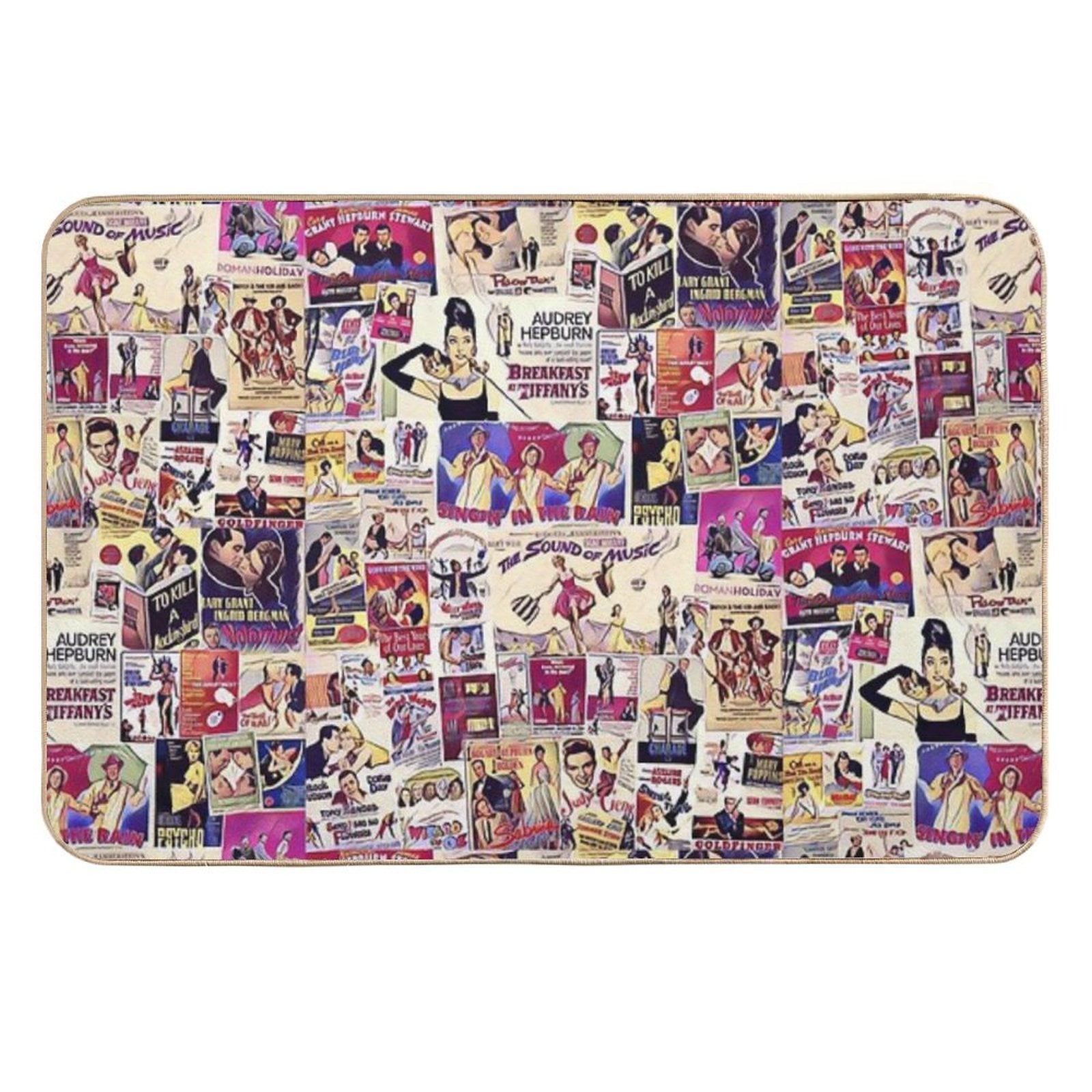 Hollywood Classics Collage  Slip-Resistant Bath Mat