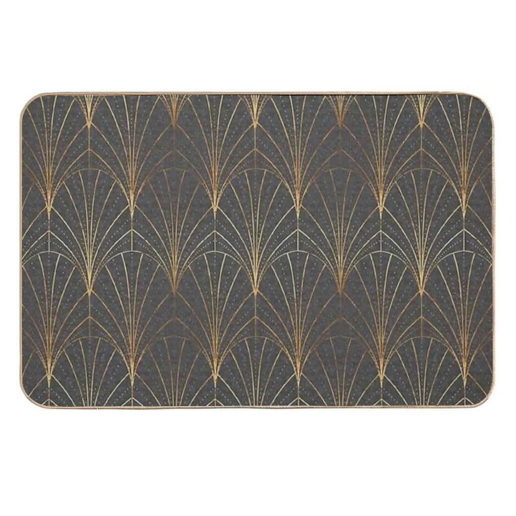 Art Deco Waterfalls  Textured Grey  Rapid-Drying Bath Mat