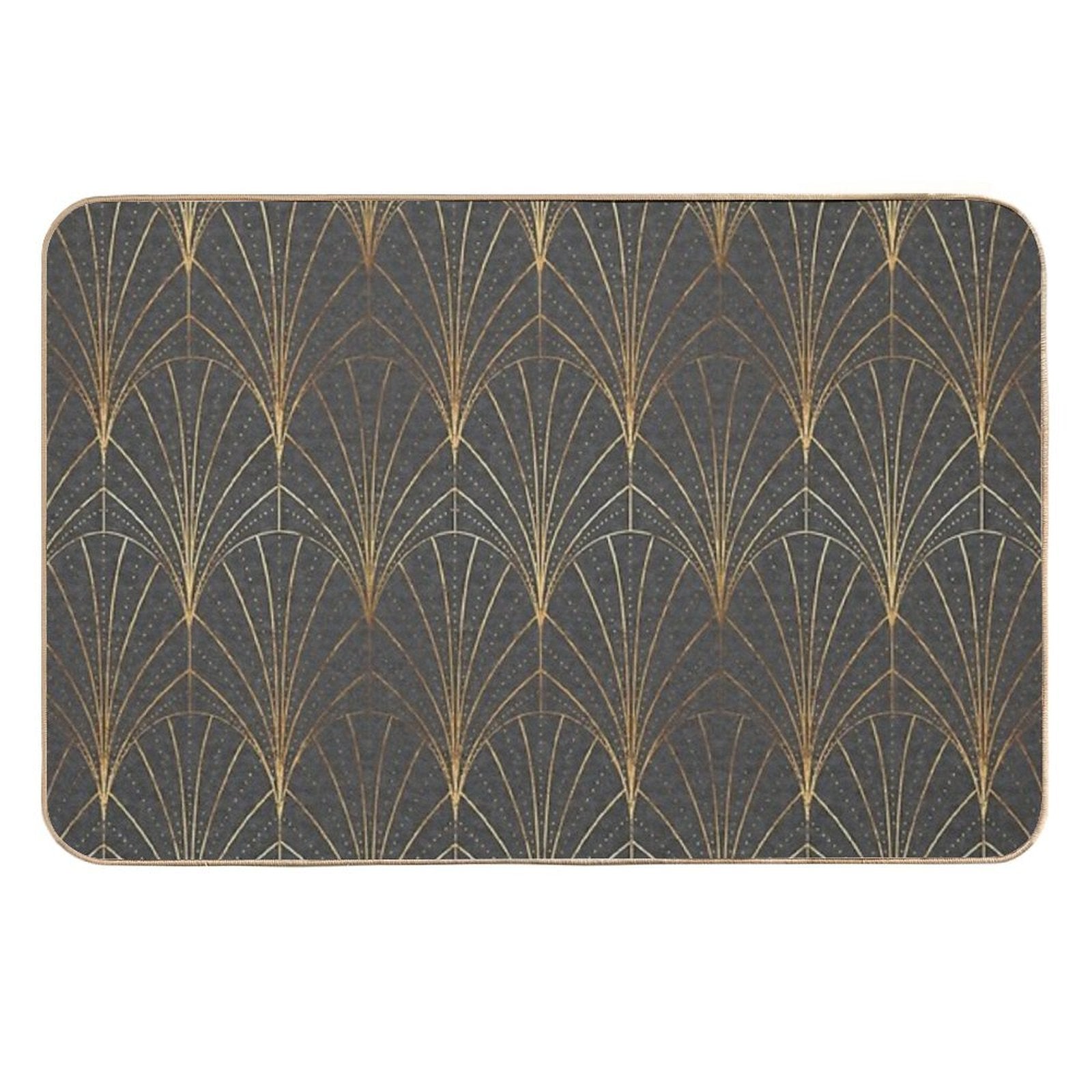 Art Deco Waterfalls  Textured Grey  Rapid-Drying Bath Mat