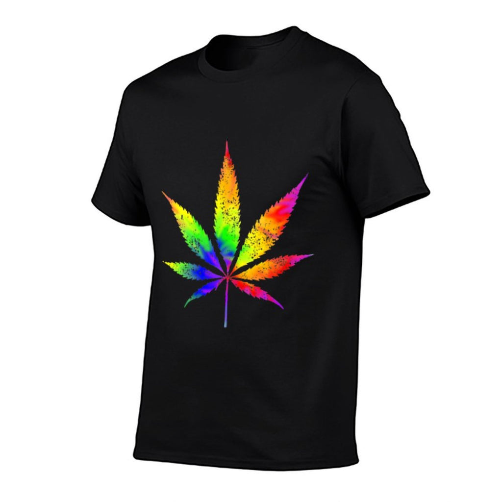 Tie Dye Weed Marijuana Leaf Hippie Stoner Vintage Pocket  Tagless Design T-Shirt