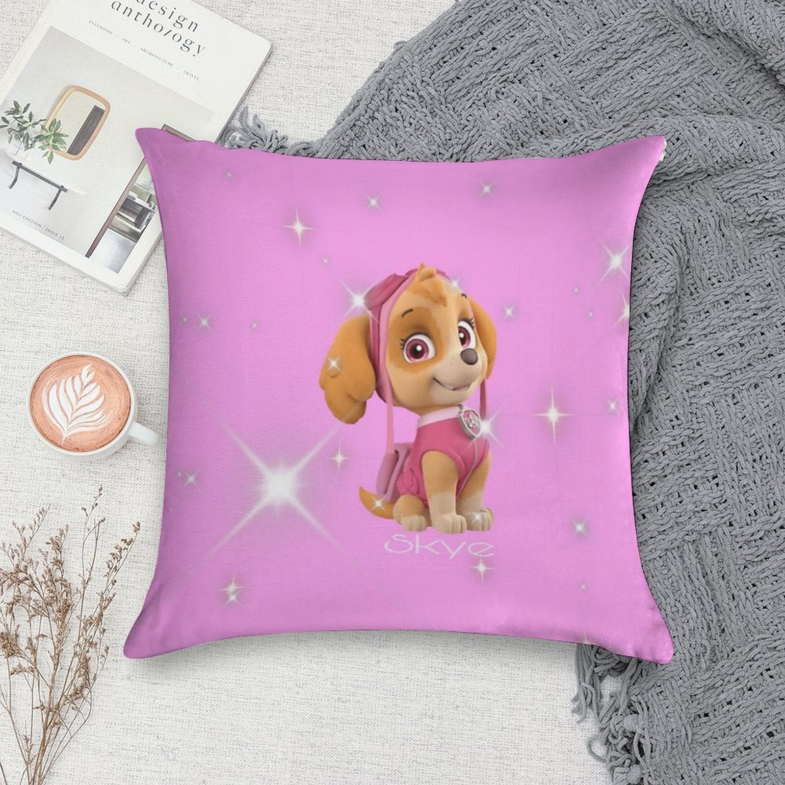 Paw Patrol Skye Pink Design Soft Gift Ready Throw Pillow