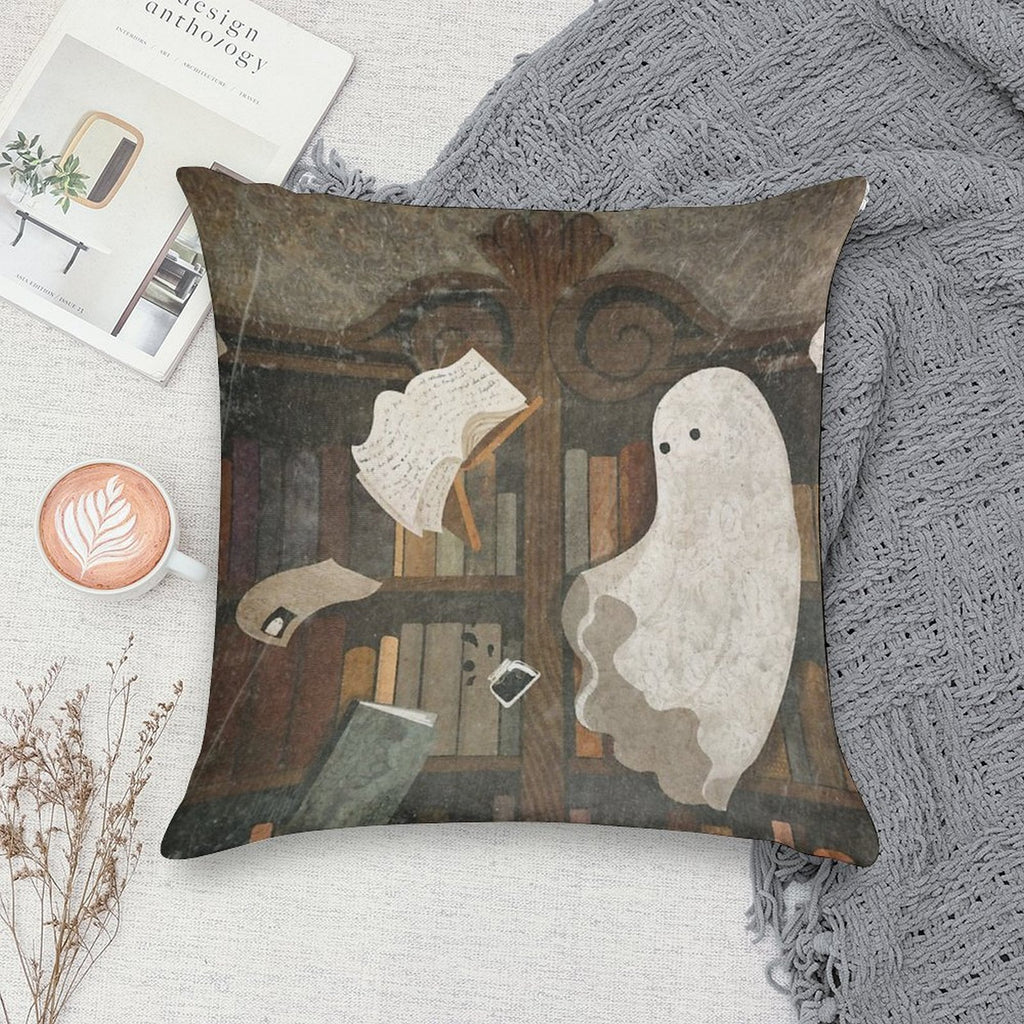 There's A Poltergeist in The Library Again... Soft Fade-Resistant Throw Pillow