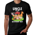 Uncle Of The Birthday Boy Farm Animals Matching Farm Theme  Heathered Texture T-Shirt