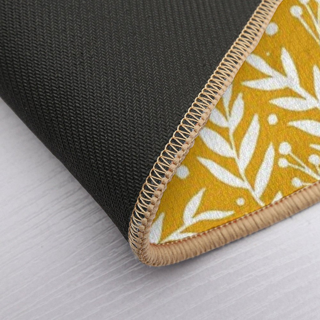 Cute Branches - Yellow Ochre  Pet-Safe Bath Mat