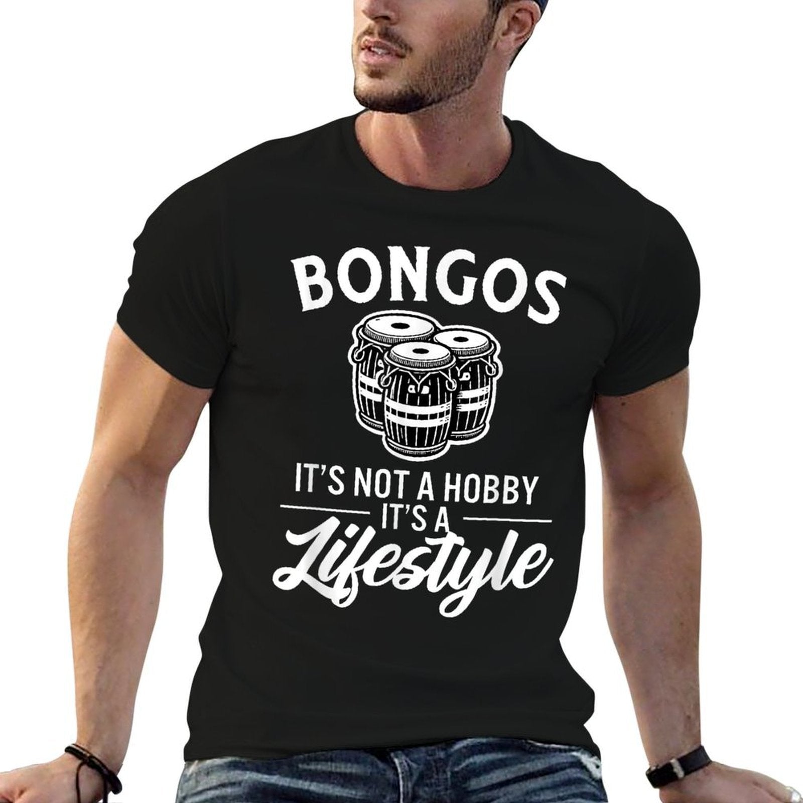 Bongos Its Not A Hobby Its A Lifestyle Bongo Drummer  Moisture-wicking T-Shirt