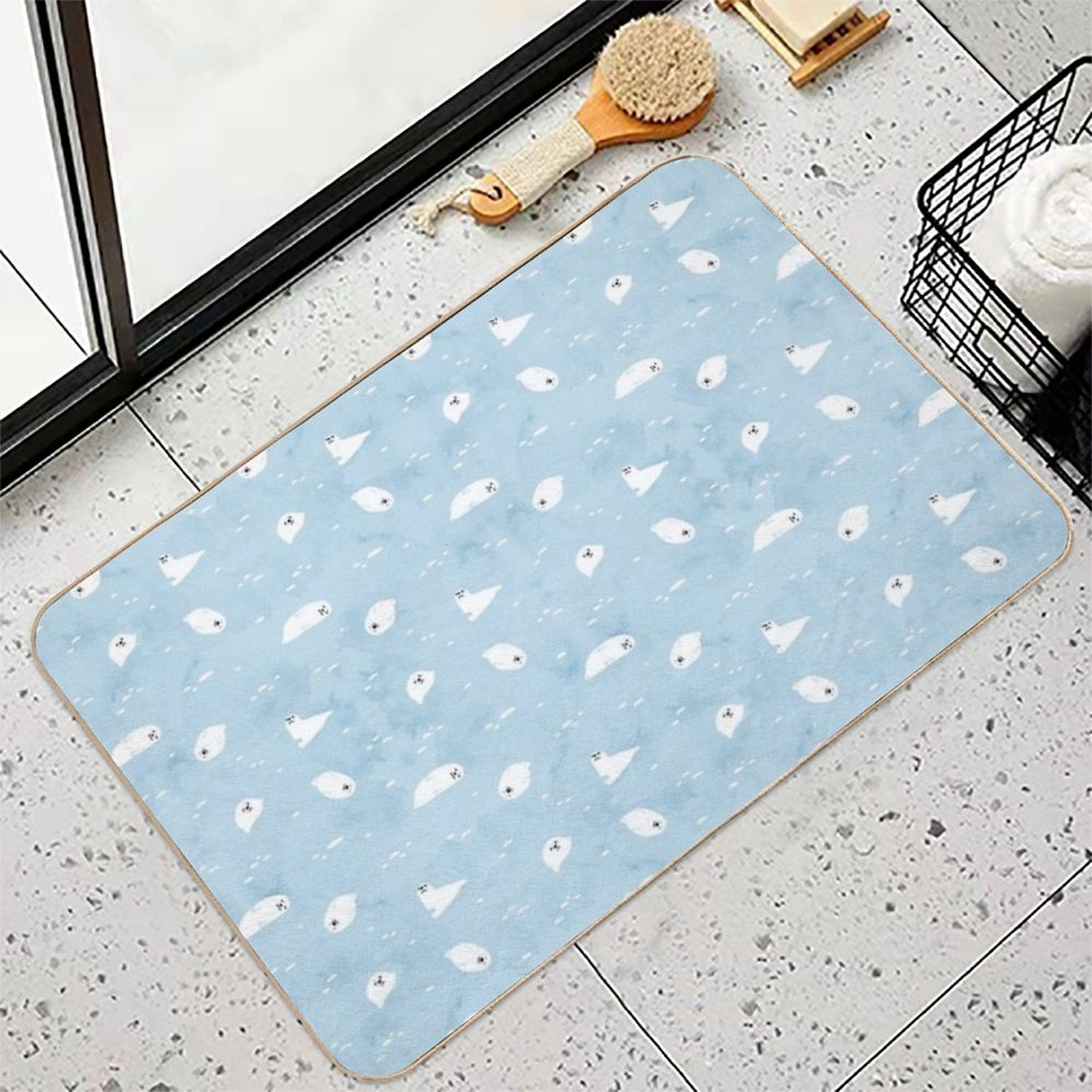 Baby Seal Pattern  Easy Maintenance Bath Mat