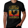 Best Cluckin Dad Ever Fathers Day Vintage Style Chicken Dad  Heathered Texture T-Shirt