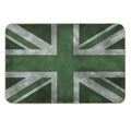 Green Distressed Union Jack  Dirt-Trapping Bath Mat