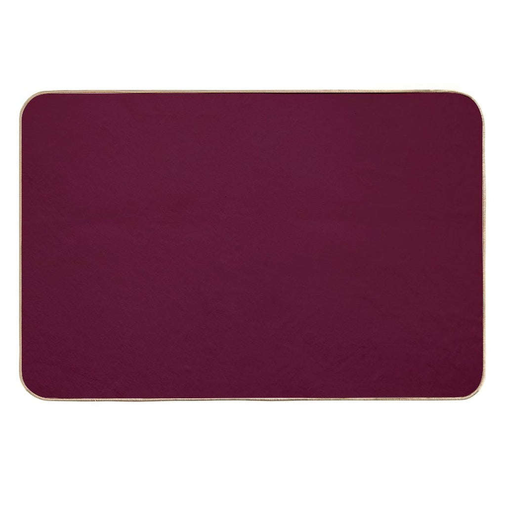 Burgundy Solid.  Long-Lasting Bath Mat