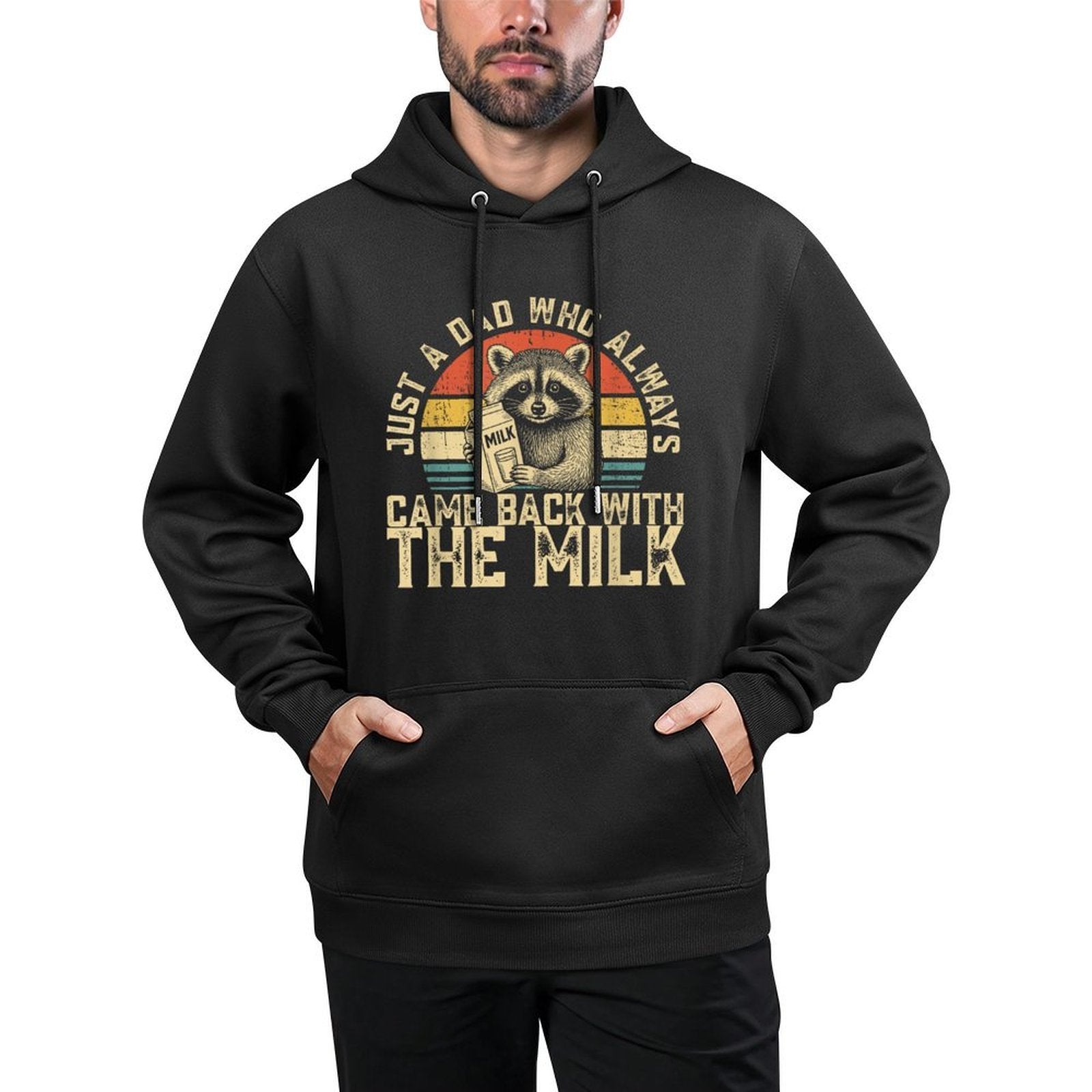 Graphics Men, Racoon Just A Dad Who Always Came Back Relaxed Fit Hoodie
