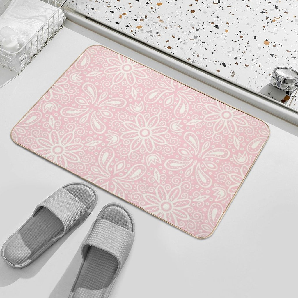 Pink Paisley Pattern  Dirt-Trapping Bath Mat