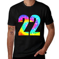 Colorful Tie Dye 22nd Birthday Or Number 22 Team Event  Classic T-Shirt