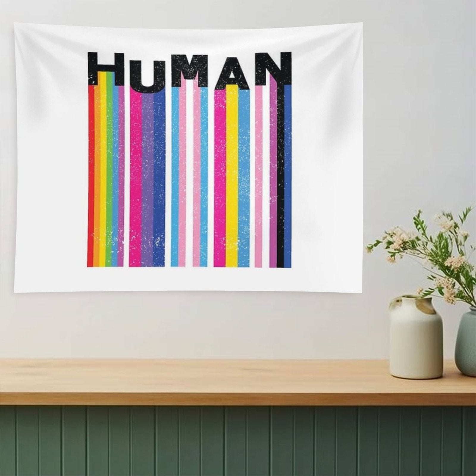 HUMAN LGBT Pride Flags Tapestry