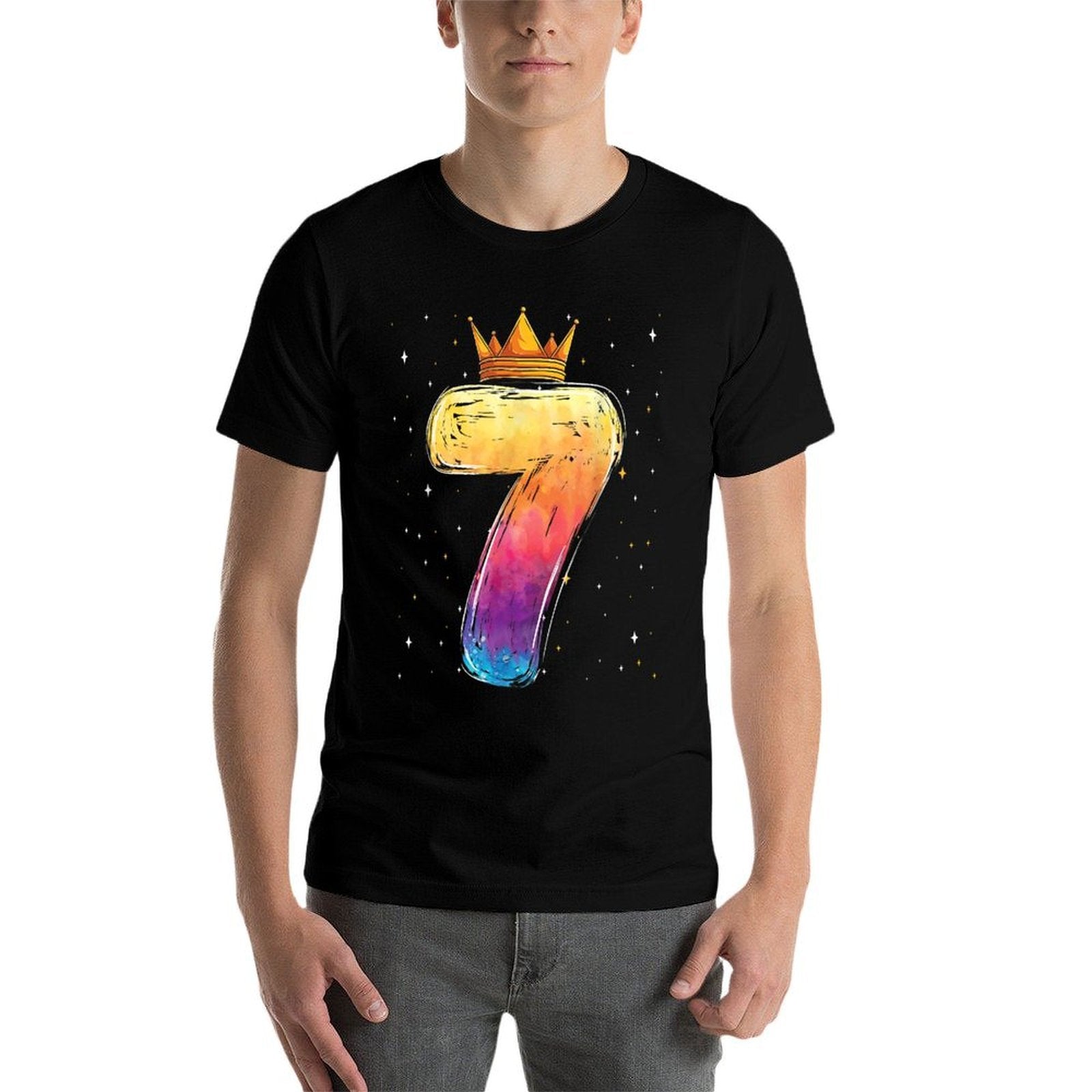 Colortful Tie Dye 7 Year Old Girls Princess 7th Birthday  Quick-drying T-Shirt