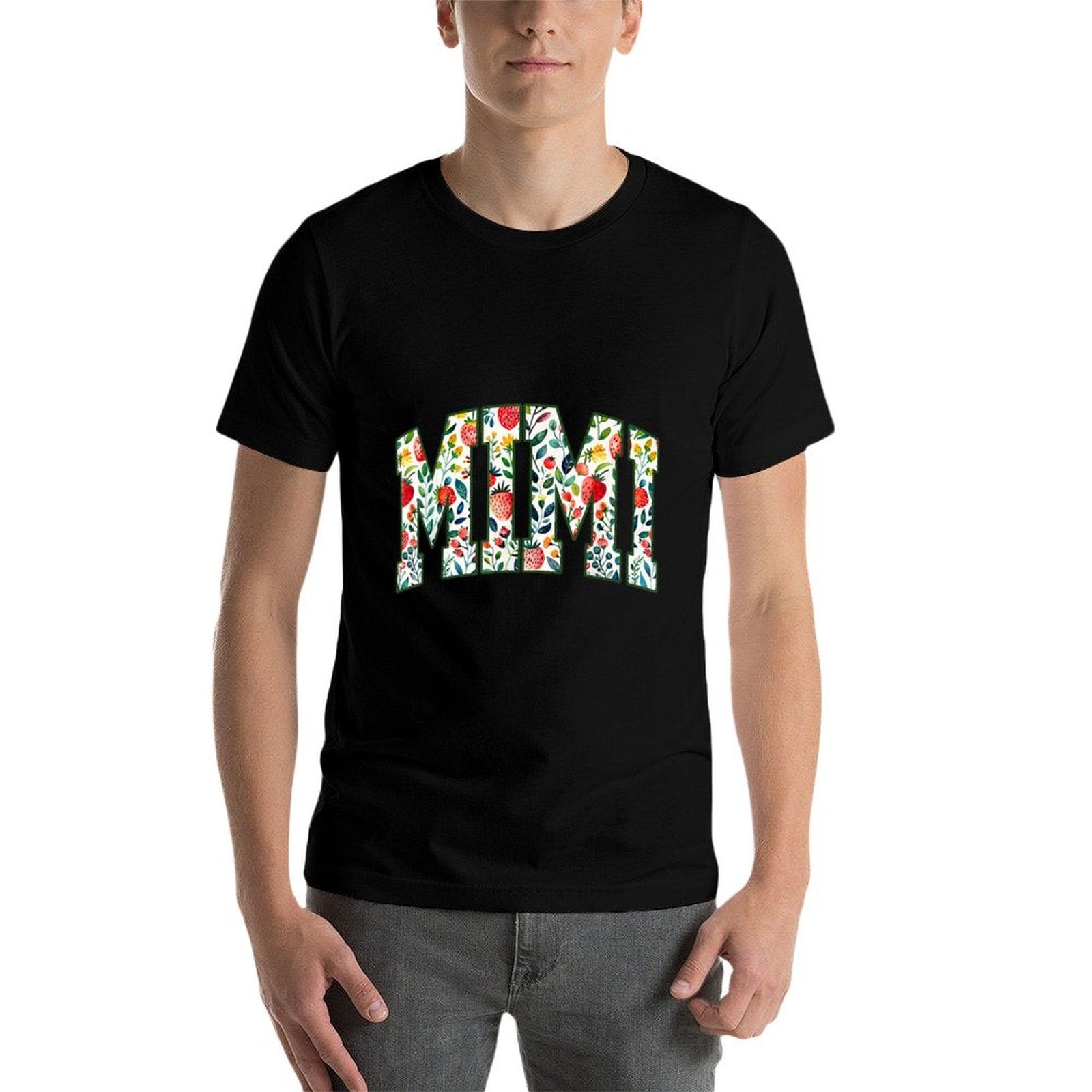 Floral Strawberry Mimi Christmas Grandma To Be Mothers Day  Eco-friendly Material T-Shirt