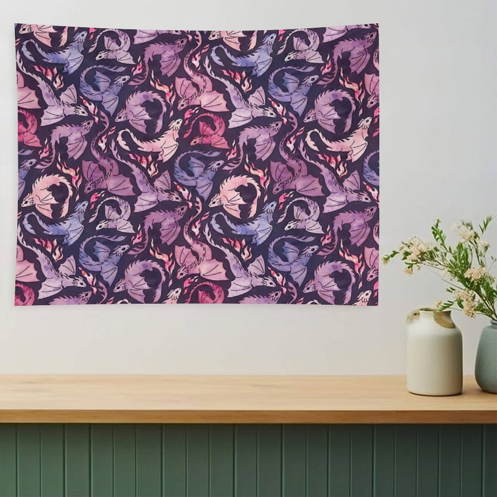 Dragon Fire Dark Pink & Purple Tapestry