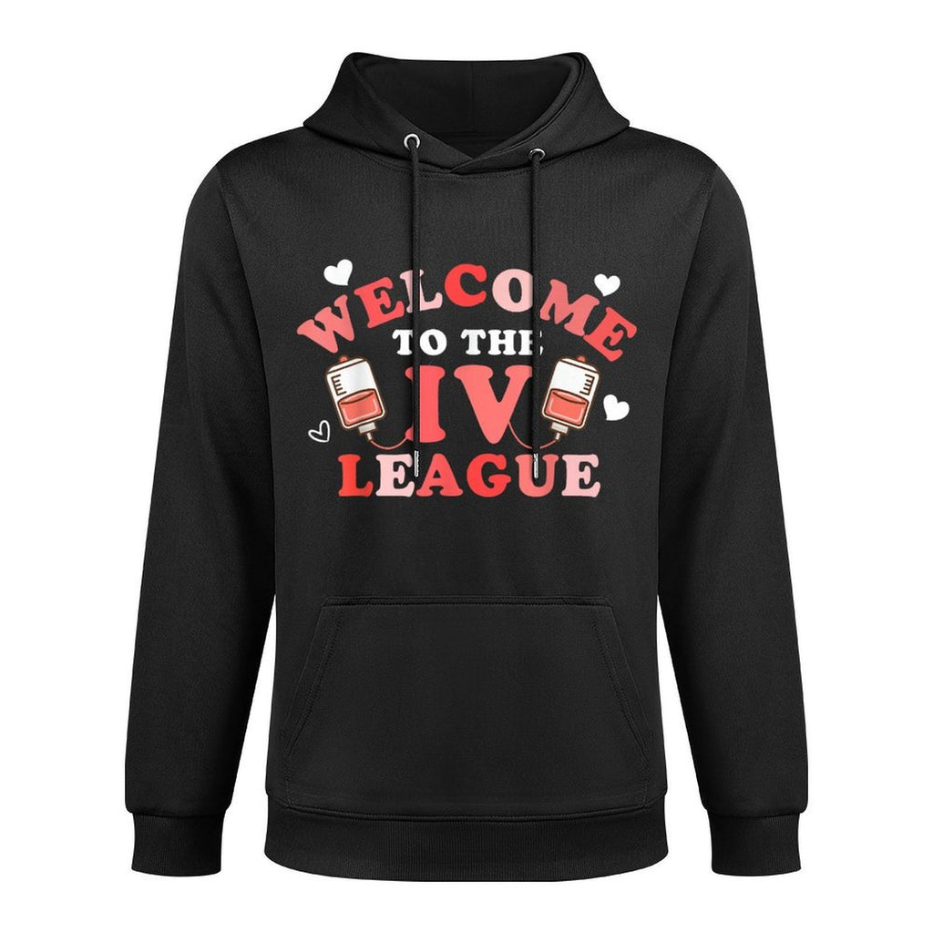 Infusion Nurse IV League Chemo Nursing RN Valentine Dialysis Cotton-Polyester Blend Hoodie