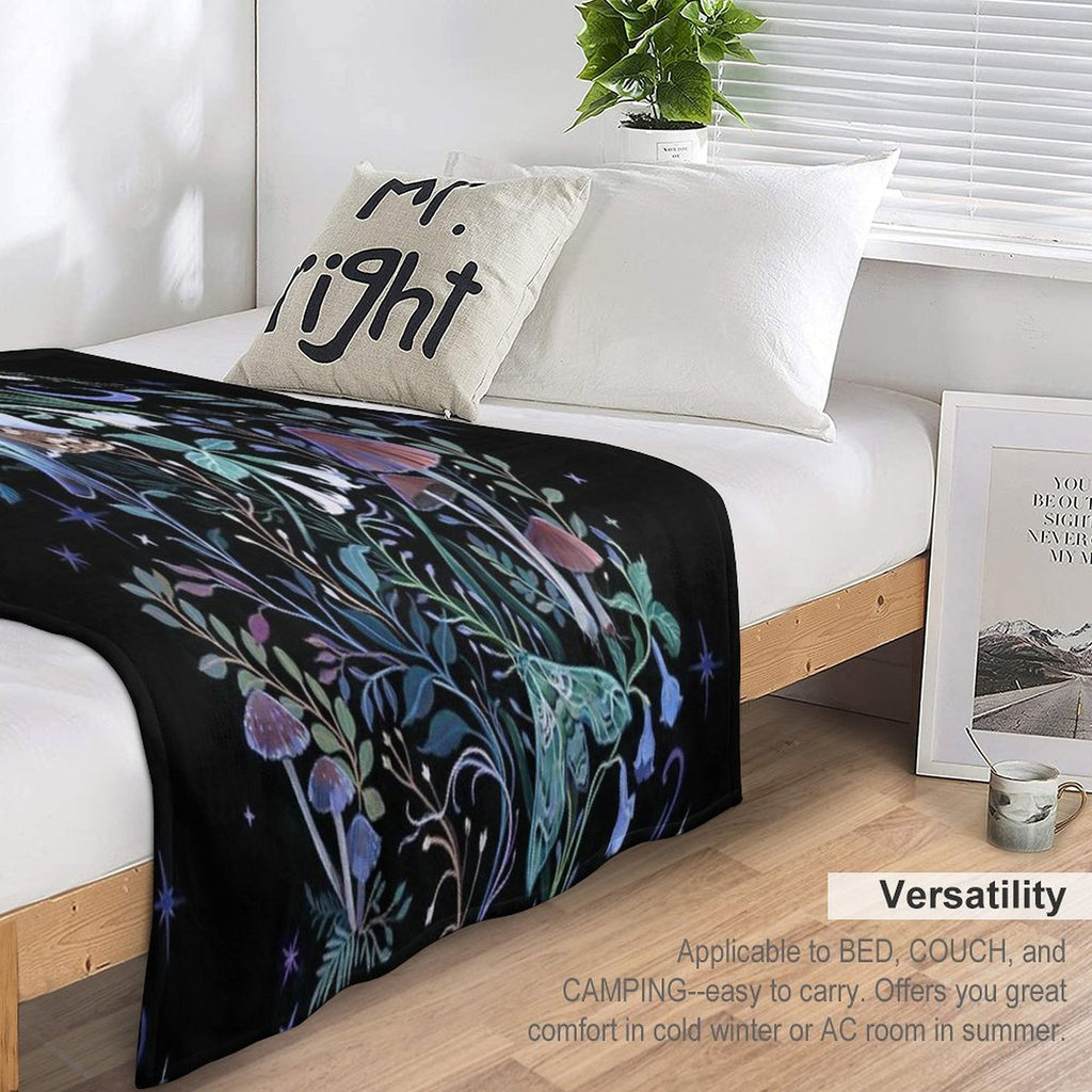 Night Garden Moth Anti-pilling Throw Blanket