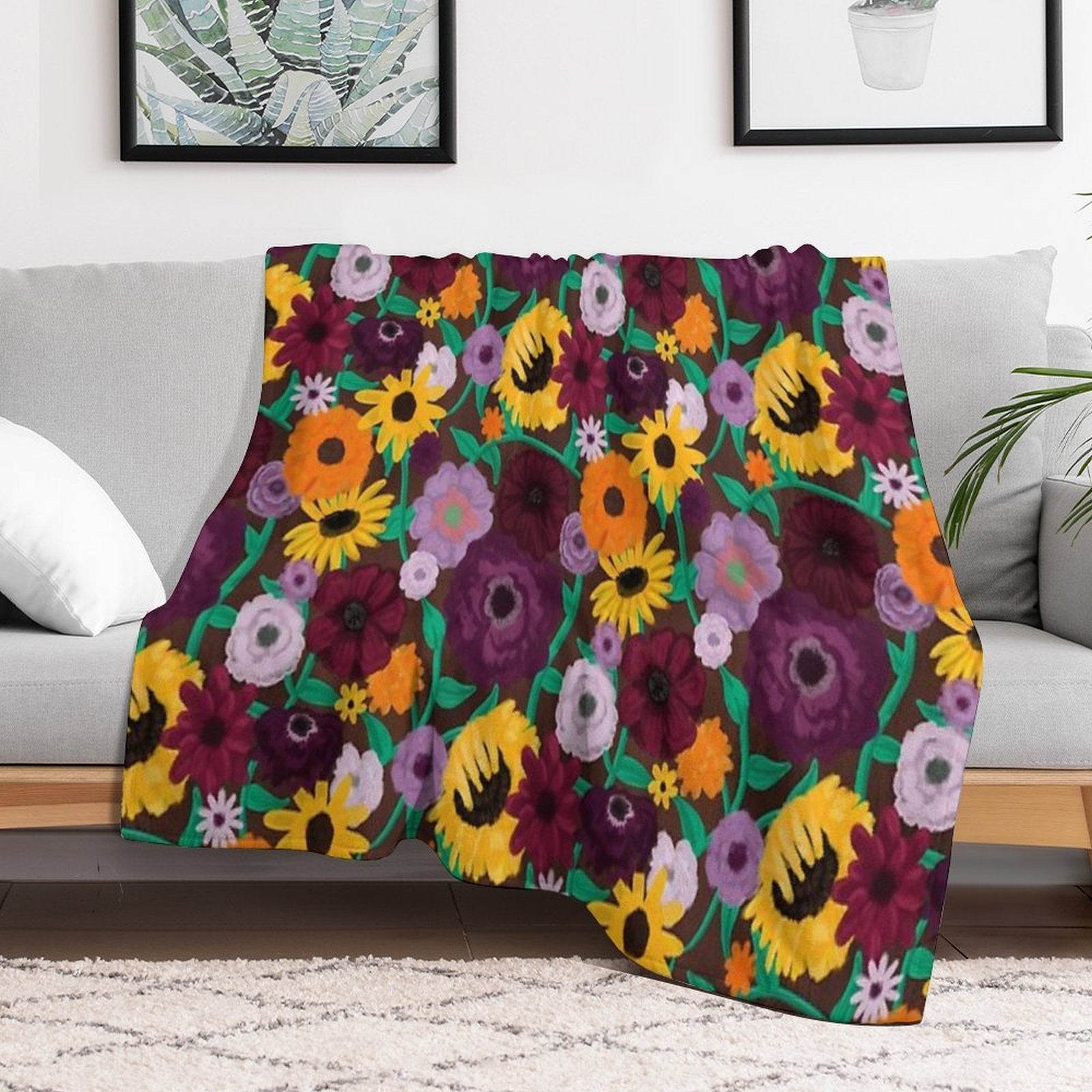 Surprise Song Piano Flowers  Acoustic Set Gift-ready Throw Blanket