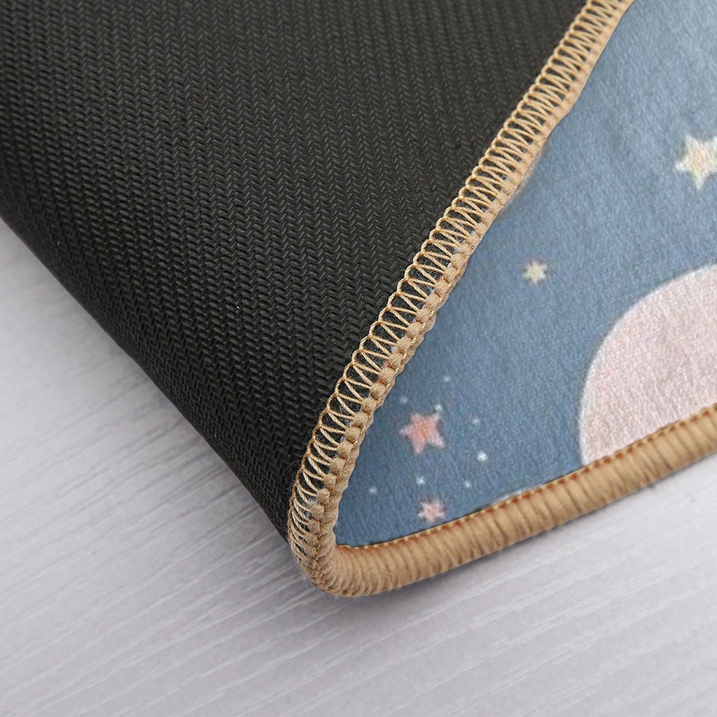 Whimsical Stars And Moon Pattern in Soft Pastel Colors  Anti-Trip Bath Mat