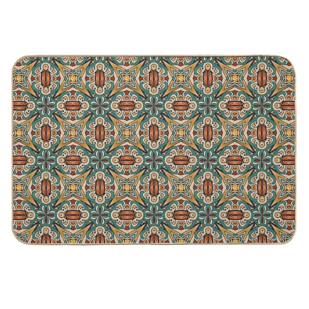 Aztec Art Tile Mexican Textiles Pattern  Long-Lasting Bath Mat