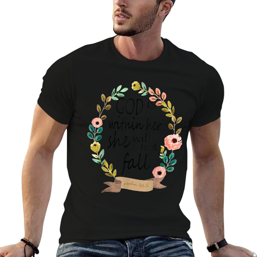 God Is Within Her She Will Not Fall Psalm 465  Vintage-inspired T-Shirt