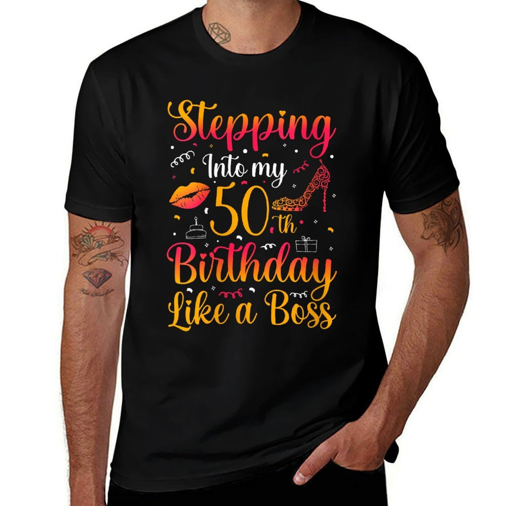 Stepping Into My 50th Birthday Queen Gift for Her Woman Birt  Vintage-inspired T-Shirt