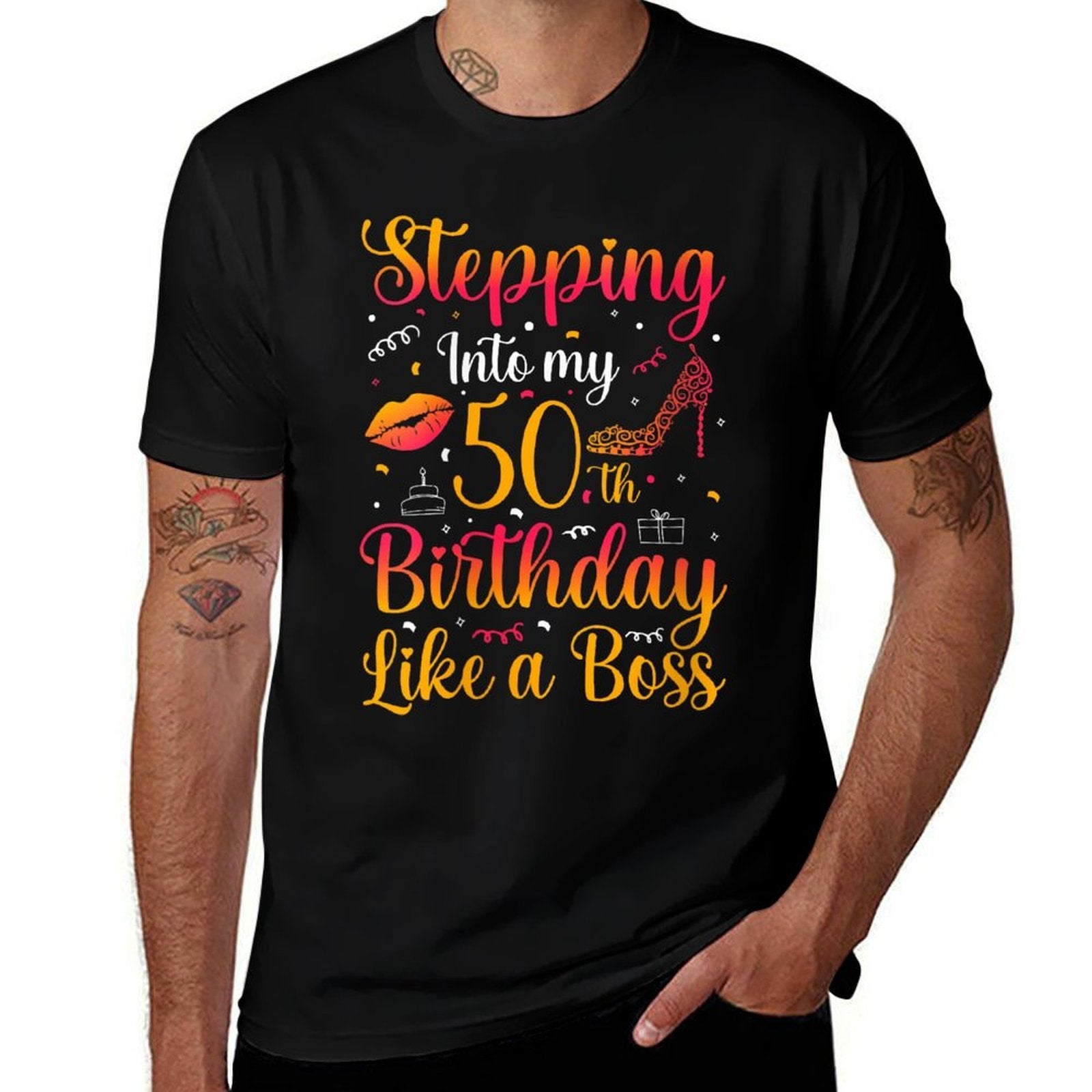 Stepping Into My 50th Birthday Queen Gift for Her Woman Birt  Vintage-inspired T-Shirt