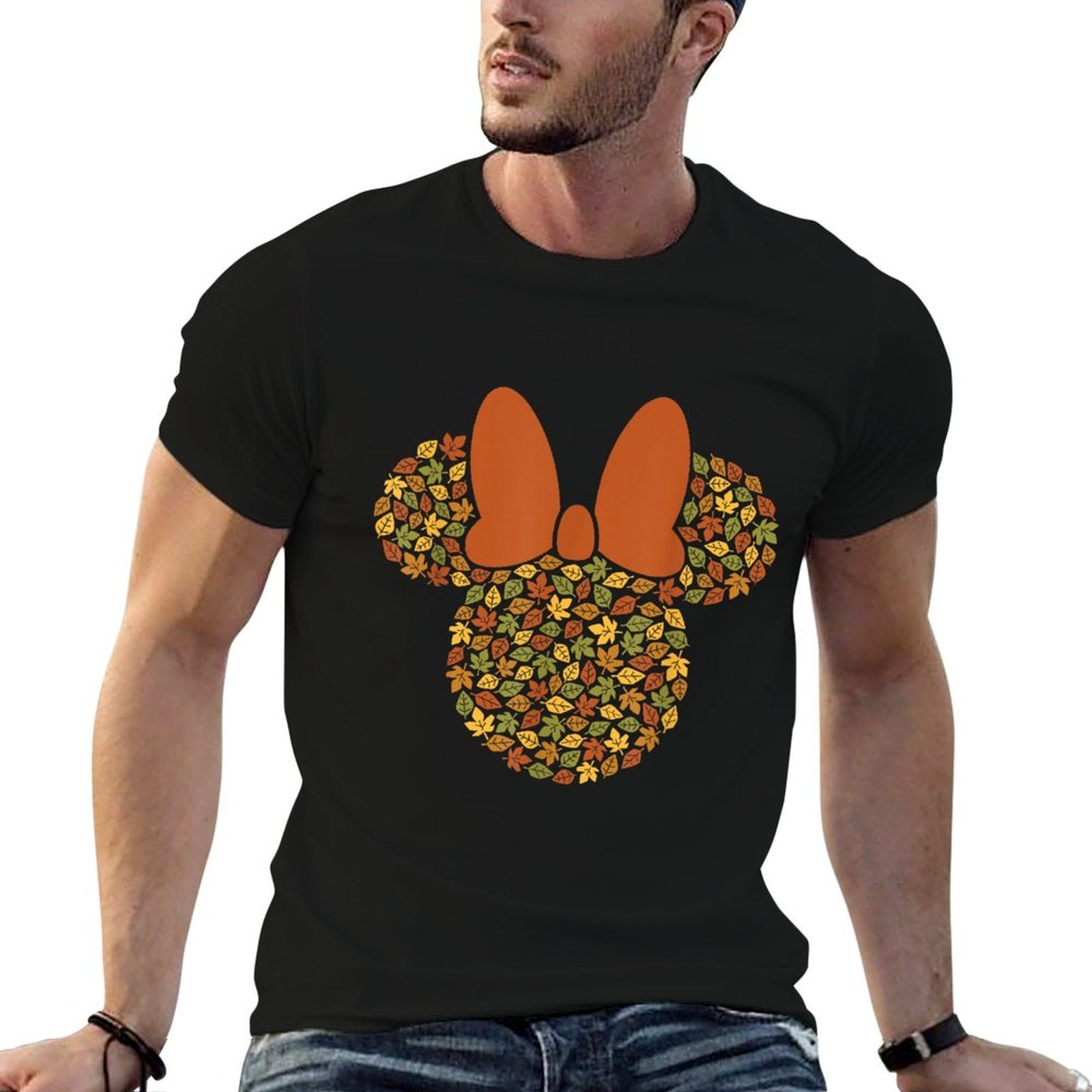 Disney Minnie Mouse Icon Autumn Fall Leaves  Wrinkle-resistant T-Shirt