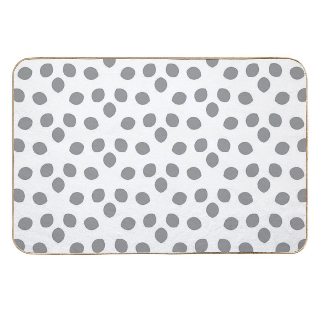 Gray And White Minimal Shape Ornamental Pattern 2022 Trending Color - Hue - Shade - Colour Pantone Ultimate Gray 17-5104  Stain-Proof Bath Mat