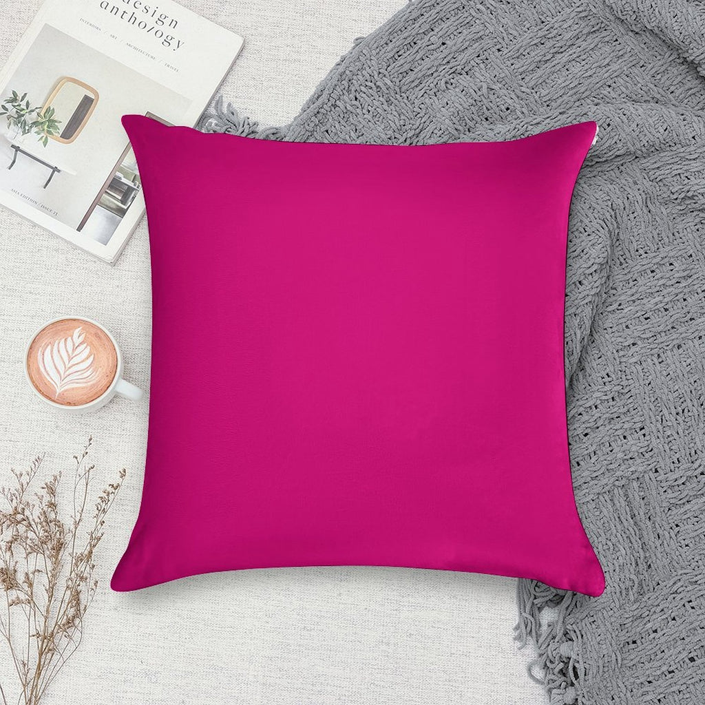 Hot Pink Fuchsia Solid Color Decor Soft Durable Construction Throw Pillow
