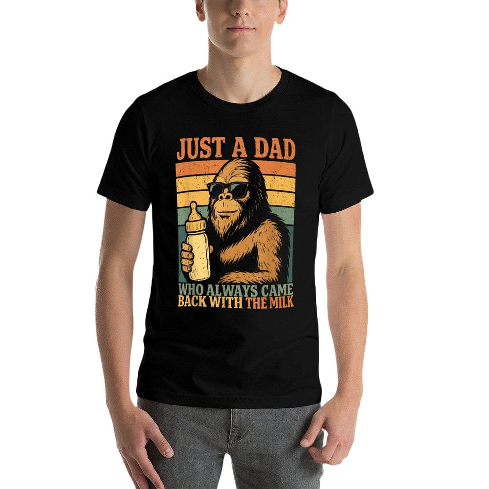 Bigfoot New Dad To Be , Just A Dad Who Always Came Back  Heathered Texture T-Shirt