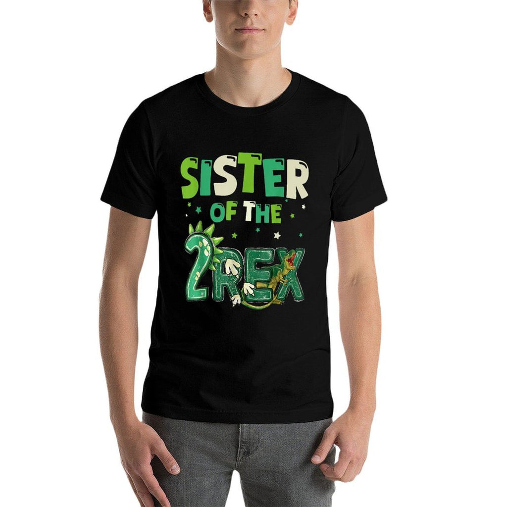 Sister of The Two Rex Birthday Dinosaur Family Matching  Soft T-Shirt