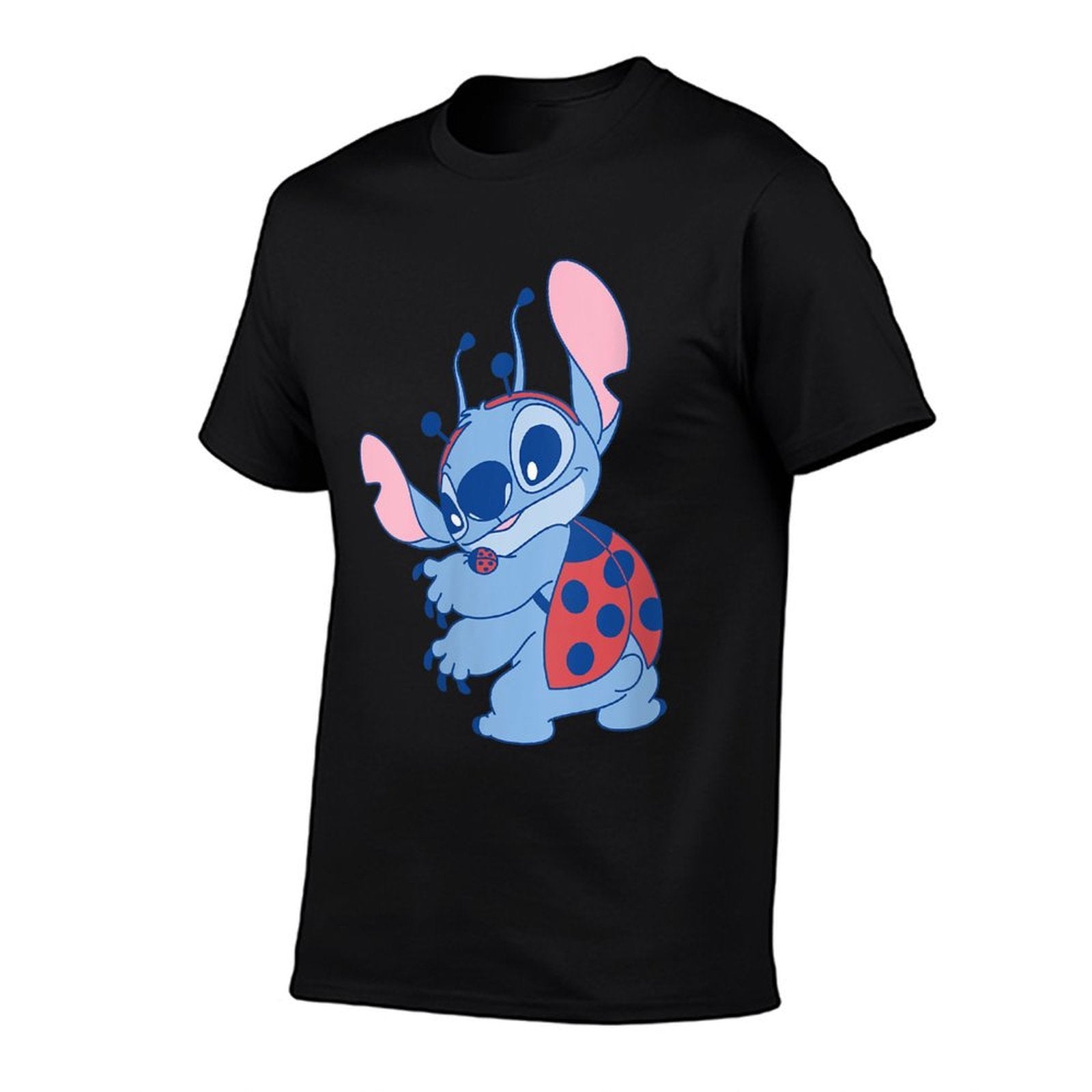Womens Disney Lilo  Stitch Cute Pastel Spring Ladybug Stitch  Polyester Blend T-Shirt
