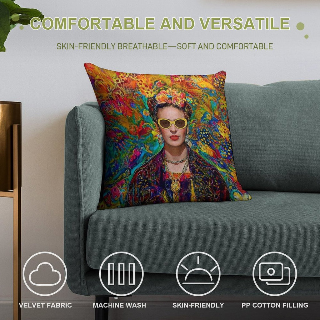 Sunglasses Frida Soft Washable Throw Pillow