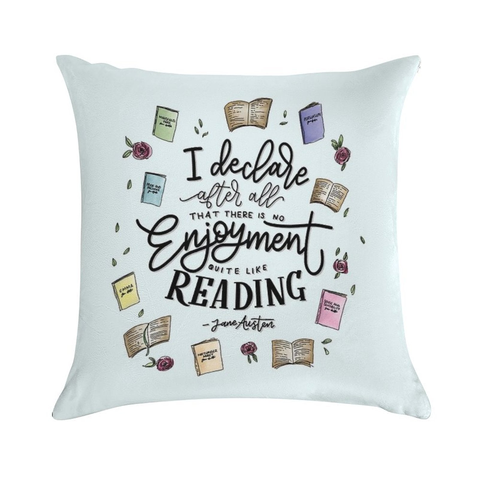 No Enjoyment Like Reading Soft Luxury Feel Throw Pillow