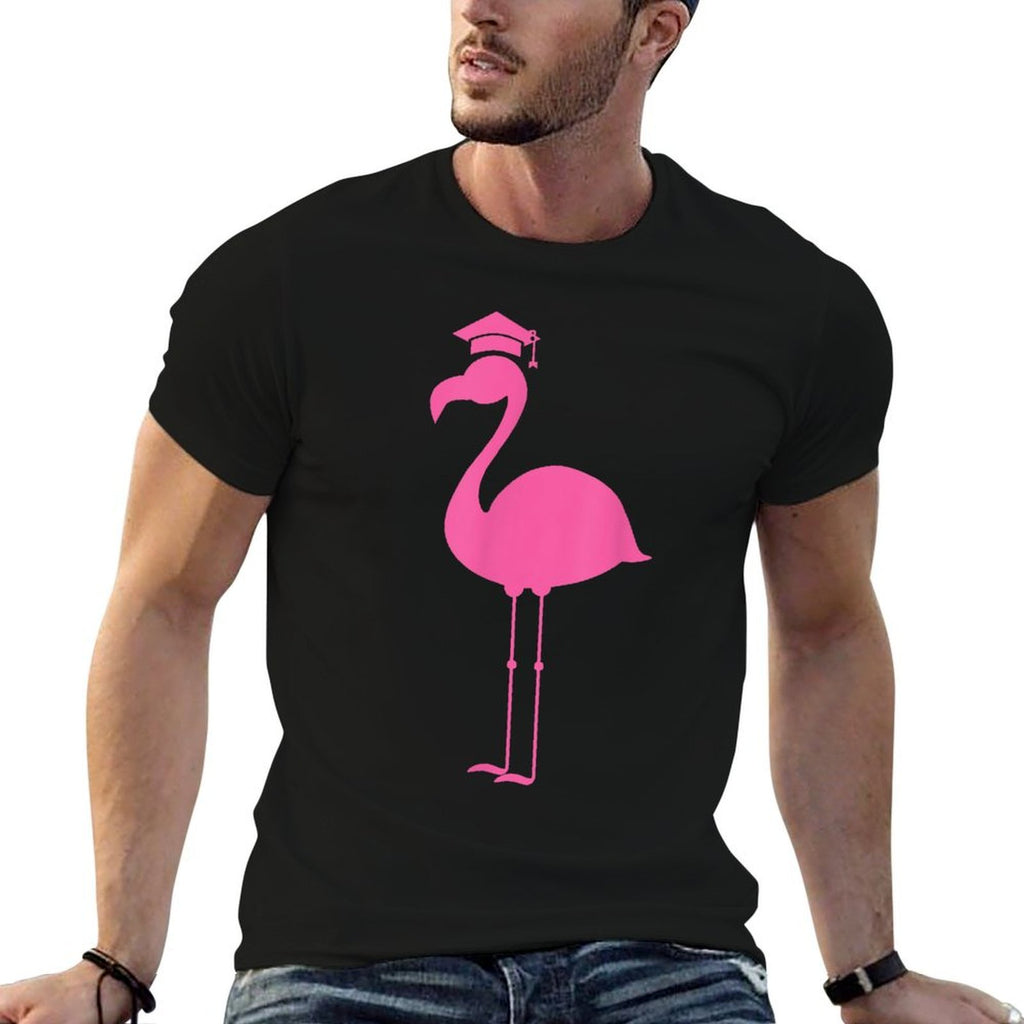 Graduate Cute Pink Flamingo Graduation  Wrinkle-resistant T-Shirt