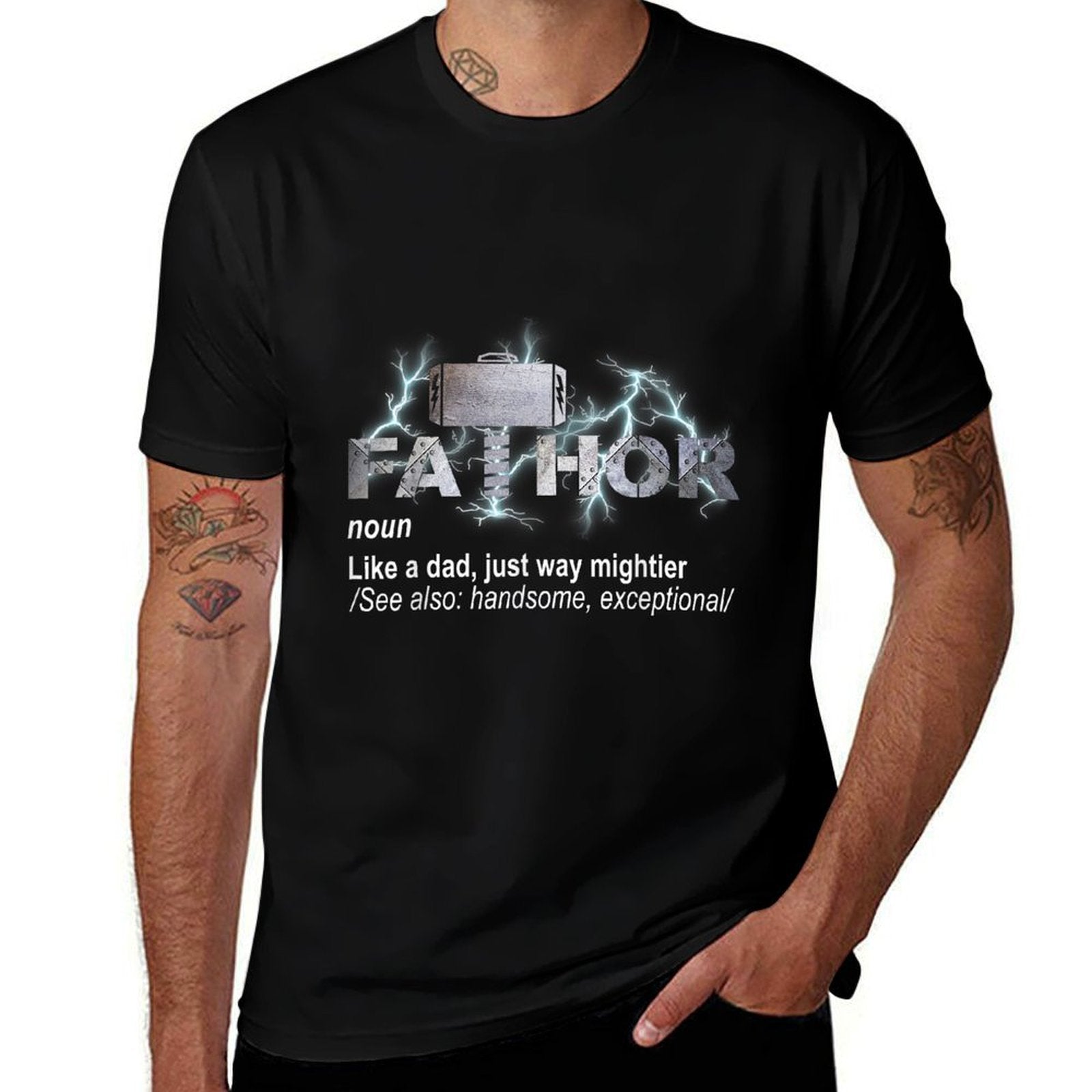 Fa-Thor Like Dad Just Mightier Tshirts For Men And Women  Oversized Silhouette T-Shirt