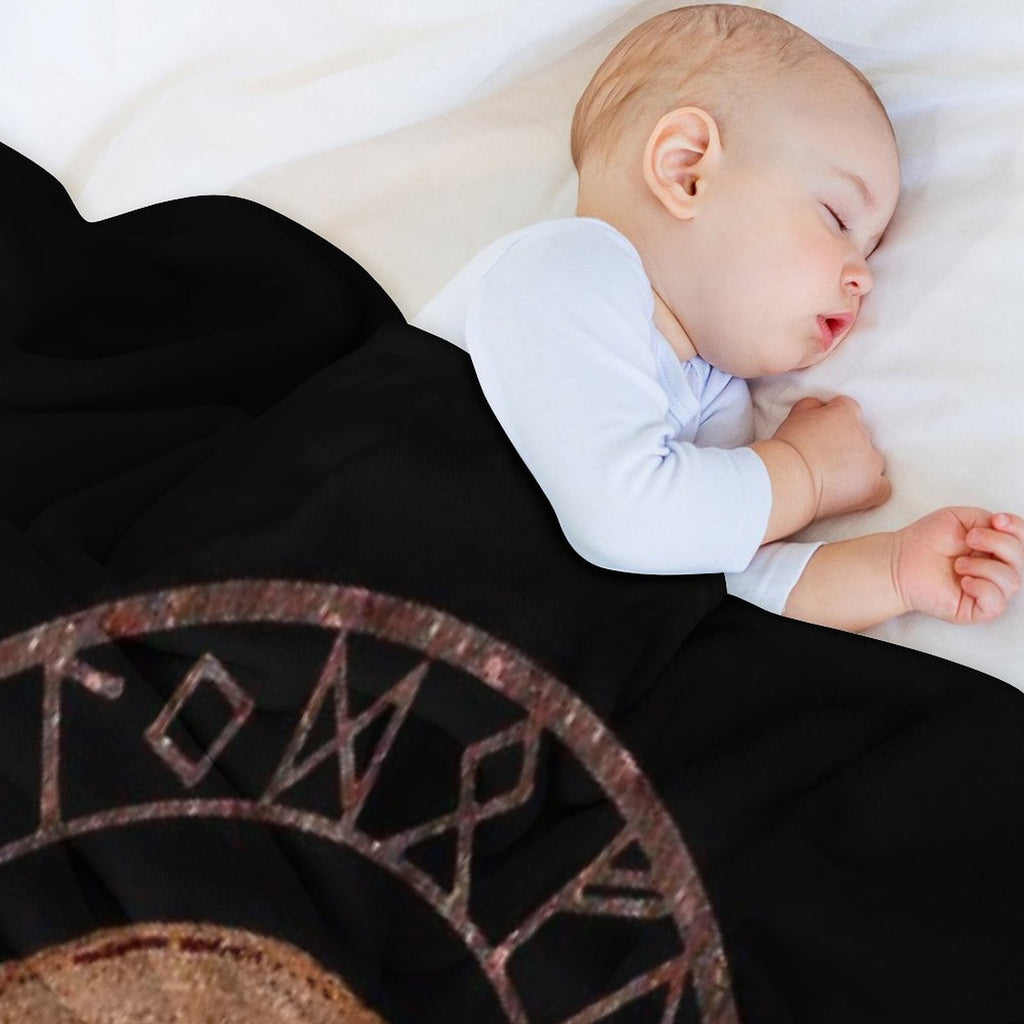 Algiz Elder Futhark Rune Versatility Throw Blanket