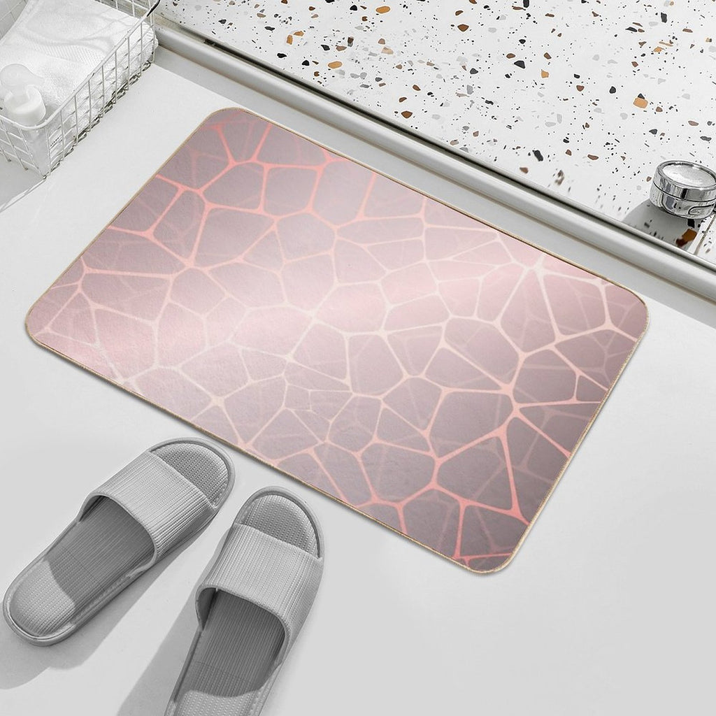 Rose Gold Abstract Shapes  Easy To Clean Bath Mat