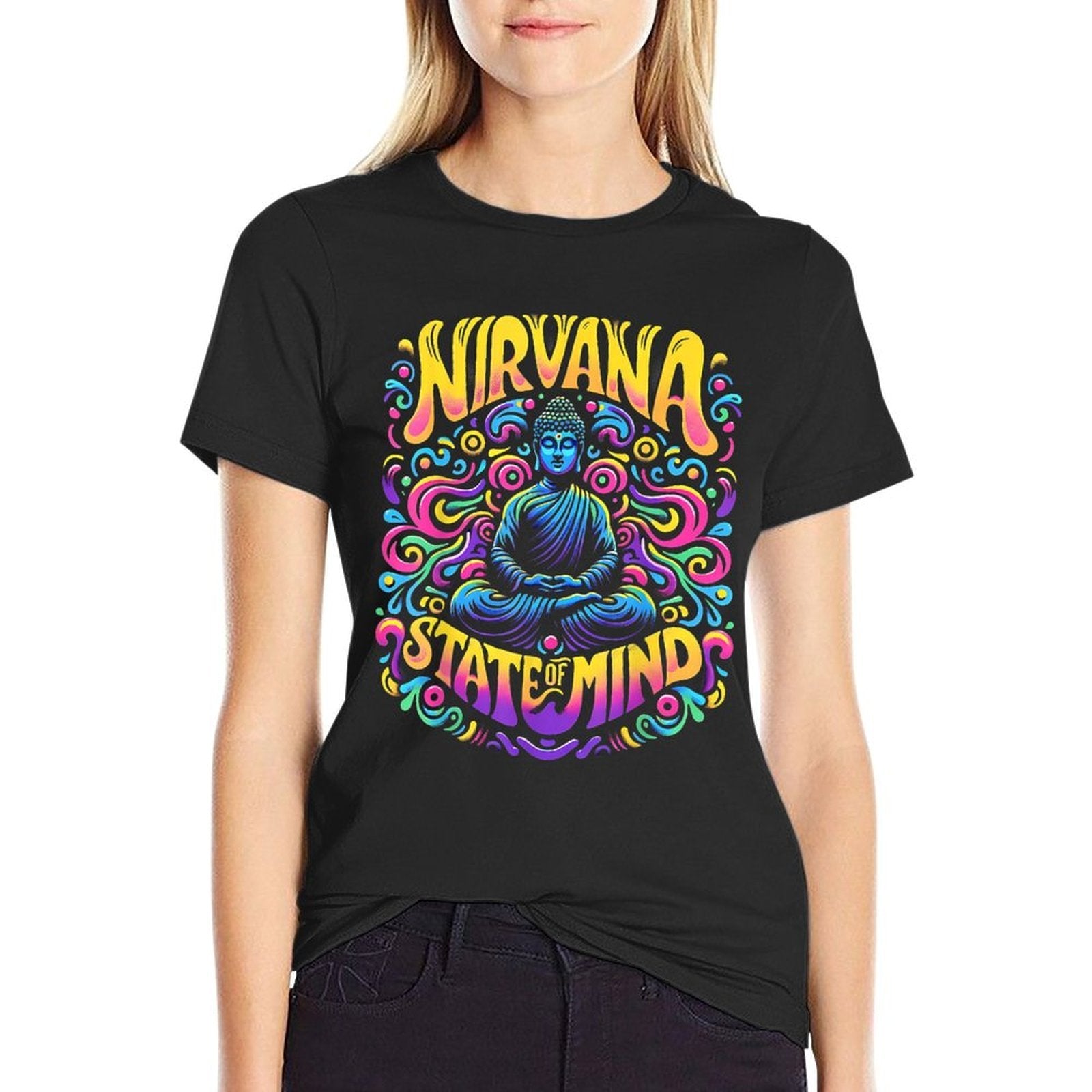 Nirvana State Of Mind Meditation Funny Graphics  Trendy Pattern T-Shirt