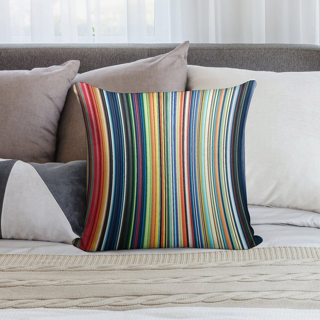 Multicolored Stripes Soft Durable Construction Throw Pillow