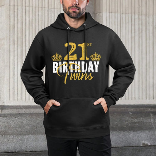 21st Birthday Twins 21 Years Old Twin Brother And Sister Relaxed Fit Hoodie