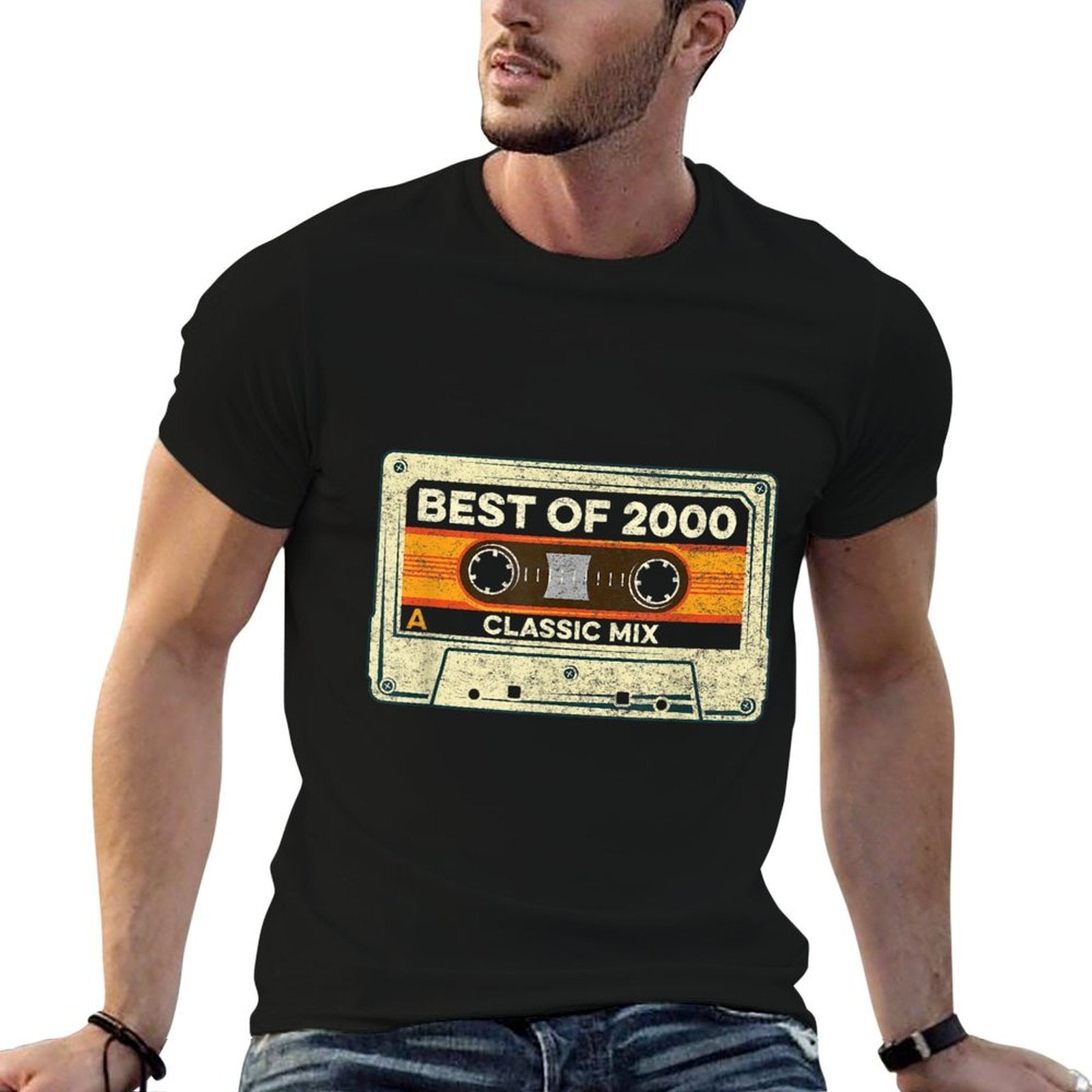 Best of 2000 Cassette Tape Retro 21 Years Old 21st Birthday  Oversized Silhouette T-Shirt